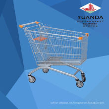 Carrito de compras de supermercado de estilo europeo con ruedas de alta calidad